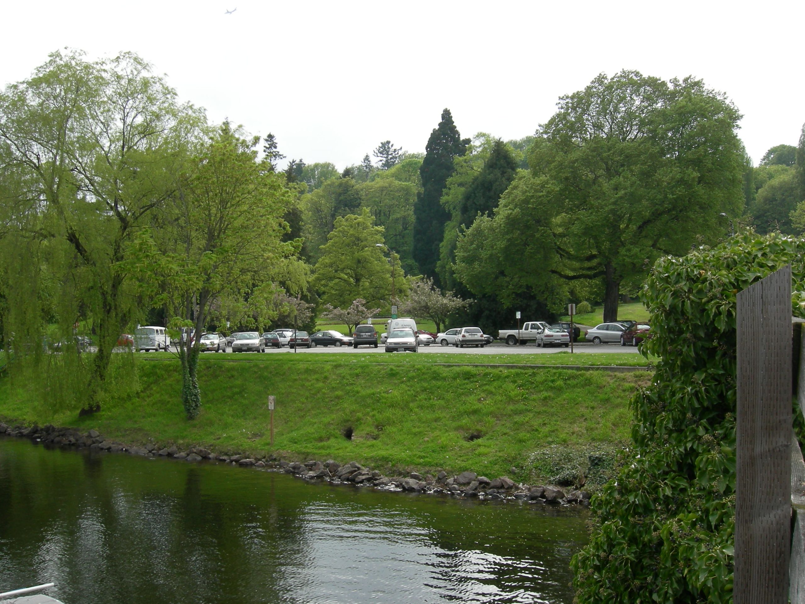 Archival April 27, 2007 photograph: Leschi Park from a Lake Washington dock